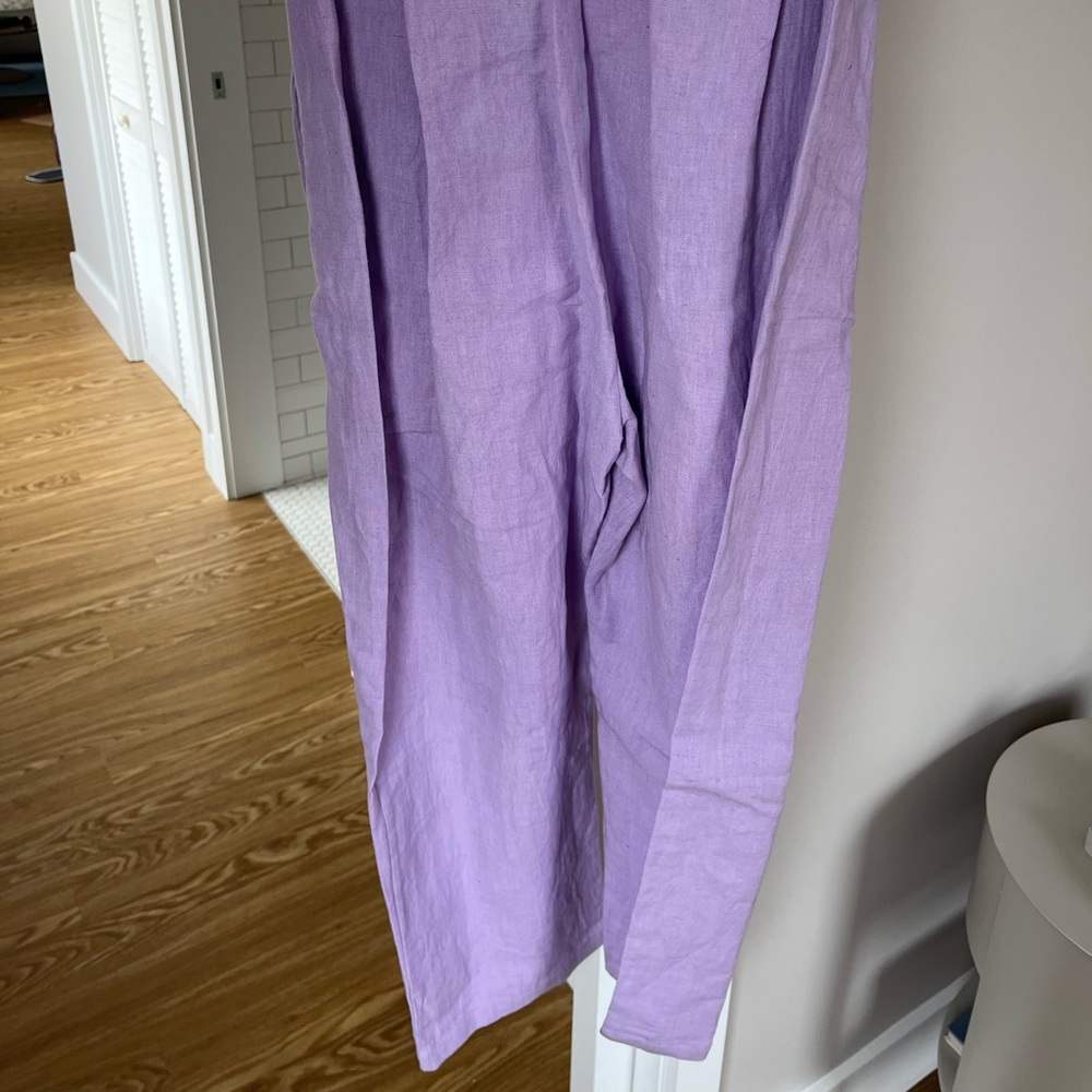 Lilac V-Neck Waist Tie Jumpsuit - Picture 8 of 11